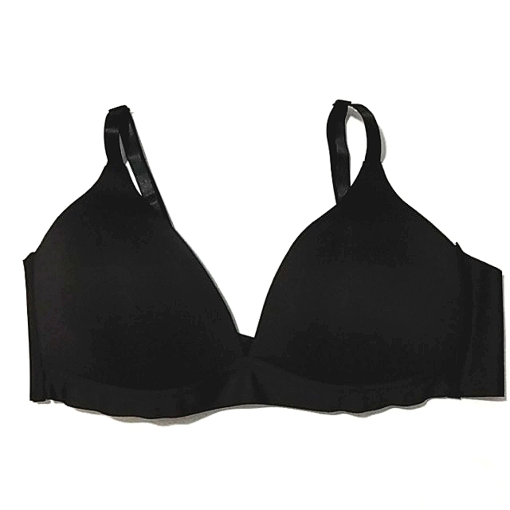 121 CATHERINE MALANDRINO BLACK FULL-FIGURE PLUNGE V-NECK PUSH-UP BRA 38-C NWOT